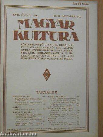 Magyar Kultúra 1930. október 20.