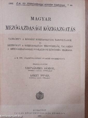 Magyar mezőgazdasági közigazgatás