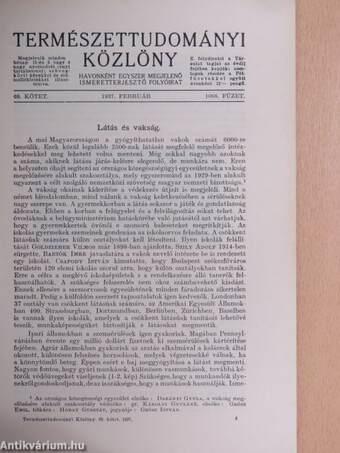 Természettudományi Közlöny 1937. február