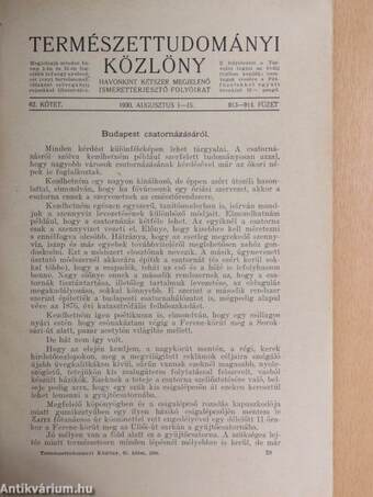 Természettudományi Közlöny 1930. augusztus 1-15.