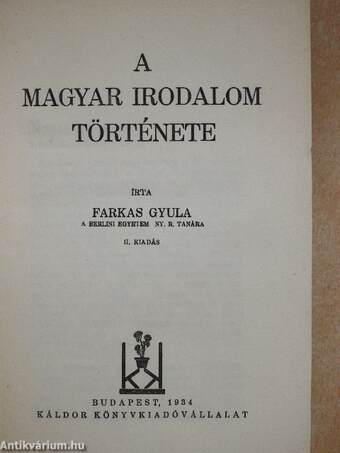 A magyar irodalom története