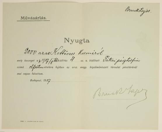 19 db műtárgyvásárlási nyugta