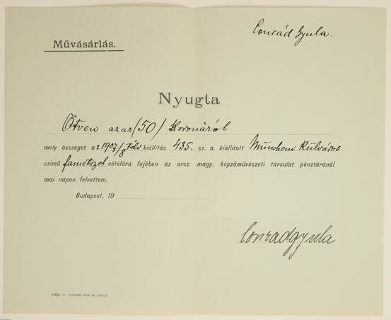 19 db műtárgyvásárlási nyugta
