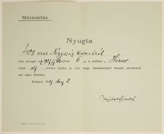 19 db műtárgyvásárlási nyugta
