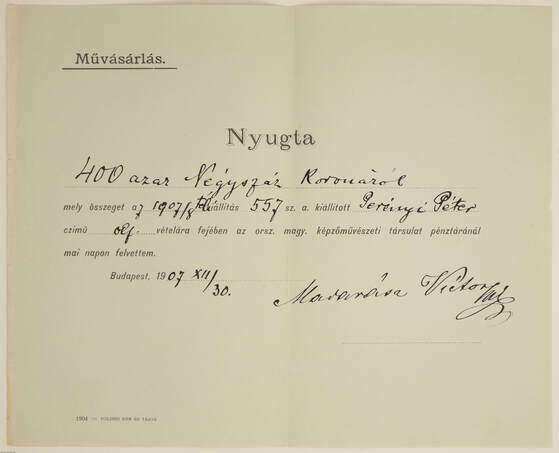 19 db műtárgyvásárlási nyugta