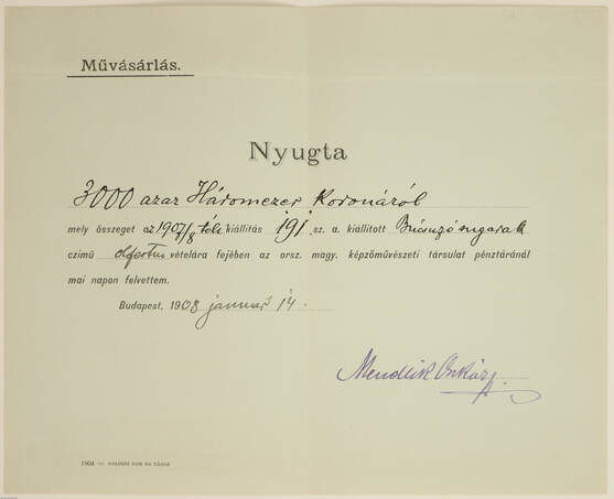 19 db műtárgyvásárlási nyugta