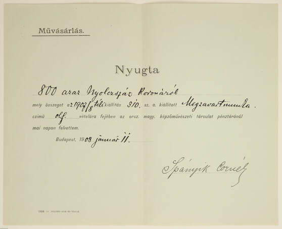 19 db műtárgyvásárlási nyugta