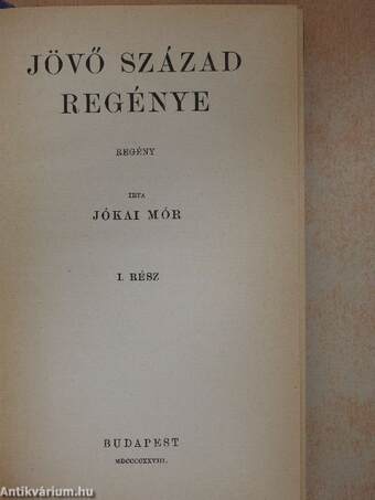 Jövő század regénye I-III.