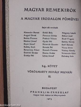 Vörösmarty Mihály munkái III.