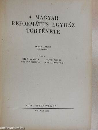 A magyar református egyház története