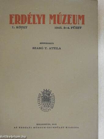 Erdélyi Múzeum 1945/3-4.