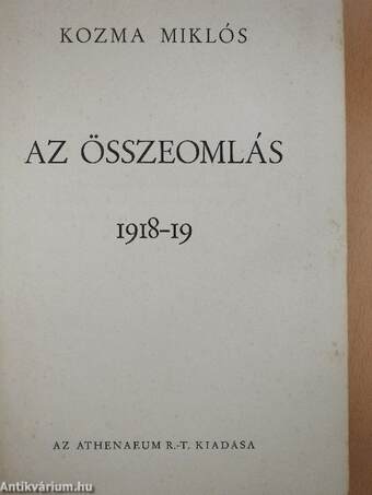 Az összeomlás 1918-19