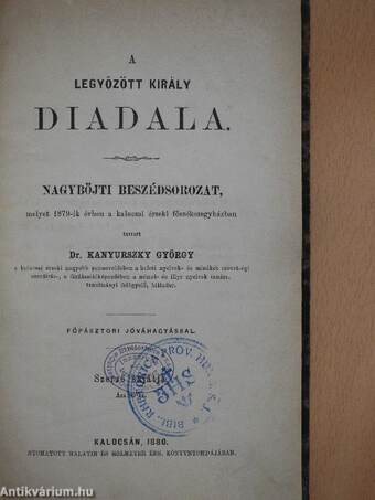 A legyőzött király diadala