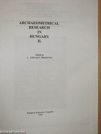 Archaeometrical Research in Hungary II.