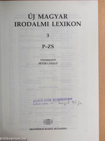 Új Magyar Irodalmi Lexikon 3. (töredék)
