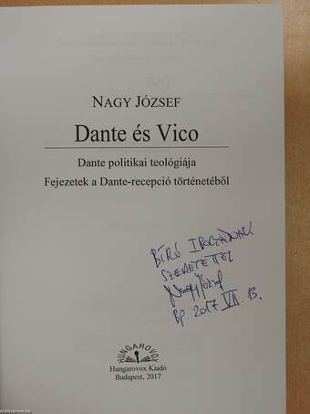 Dante és Vico (dedikált példány)