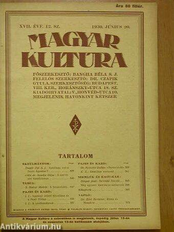 Magyar Kultúra 1930. június 20.