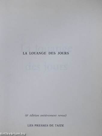 La louange des jours