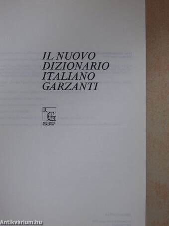 Il Nuovo Dizionario Italiano Garzanti