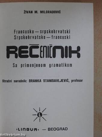 Francusko-srpskohrvatski/Srpskohrvatsko-francuski recenicnik