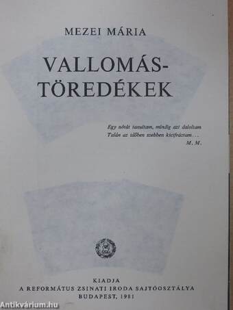 Vallomástöredékek