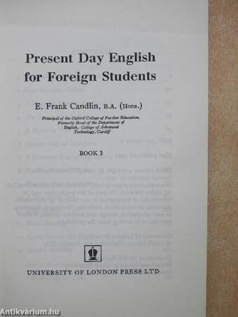 Present Day English for Foreign Students Book 3.