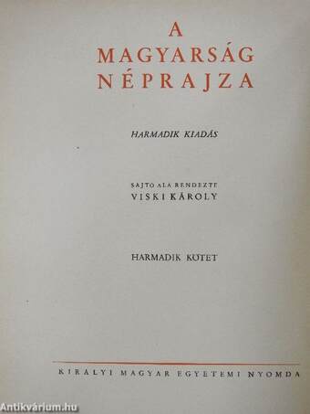 A magyarság néprajza III.
