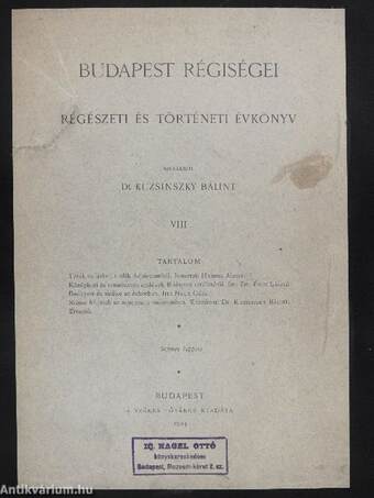 Budapest régiségei VIII.