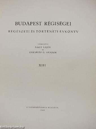 Budapest régiségei XIII.