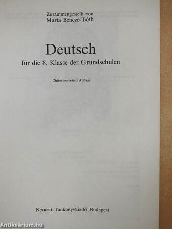 Deutsch für die 8. Klasse der Grundschulen