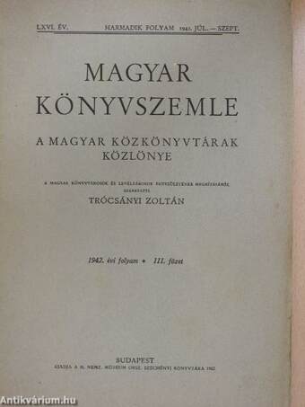 Magyar Könyvszemle 1942. júl.-szept.