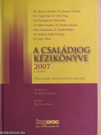 A családjog kézikönyve 2007 I-II.