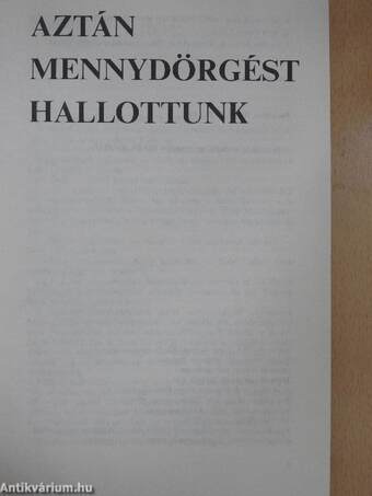 Aztán mennydörgést hallottunk