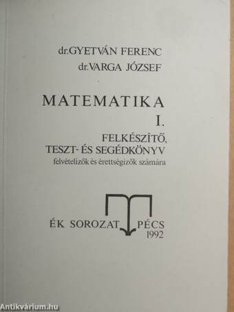 Matematika I. (töredék)