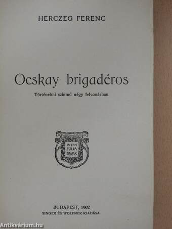 Ocskay brigadéros/Balatoni rege