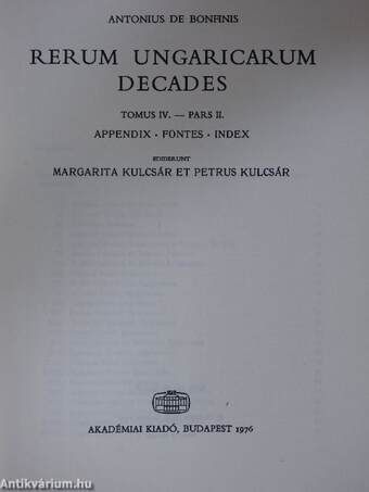 Rerum Ungaricarum Decades IV/II. (töredék)