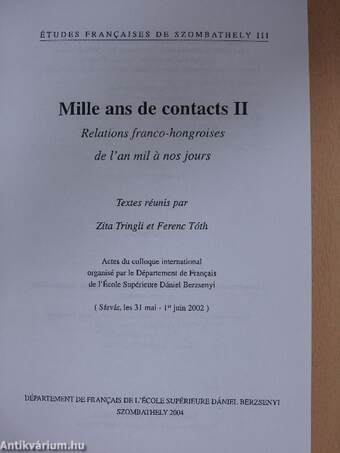 Mille ans de contacts II.