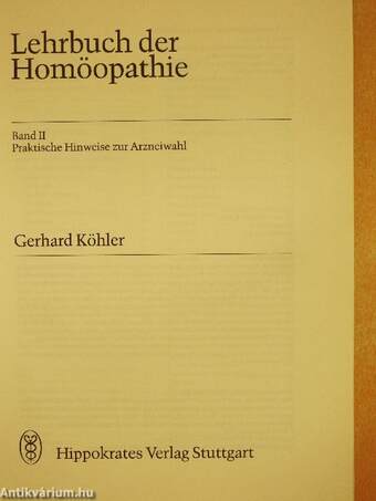 Lehrbuch der Homöopathie II.