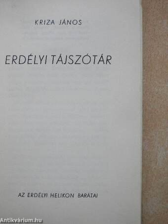 Erdélyi tájszótár