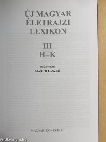 Új magyar életrajzi lexikon III. (töredék)