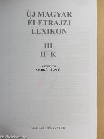 Új magyar életrajzi lexikon III. (töredék)