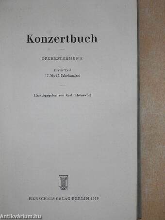 Konzertbuch - Orchestermusik I.