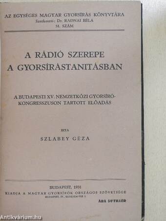 Az Egységes Magyar Gyorsírás Könyvtára 51-55. szám