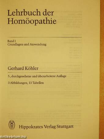 Lehrbuch der Homöopathie I.