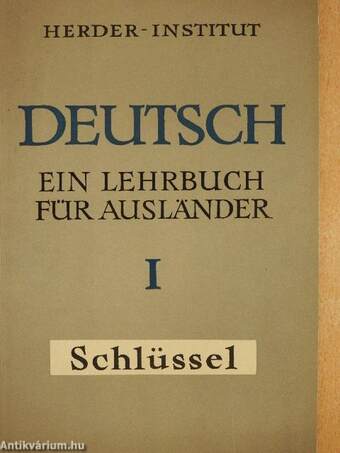 Deutsch - Ein Lehrbuch für Ausländer - Schlüssel 1.