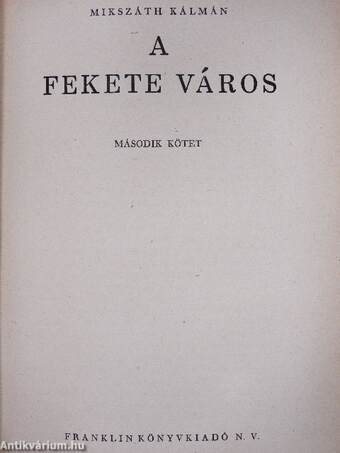 A fekete város I-III.