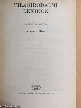 Világirodalmi Lexikon 11. (töredék)