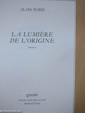 La lumiére de l'origine