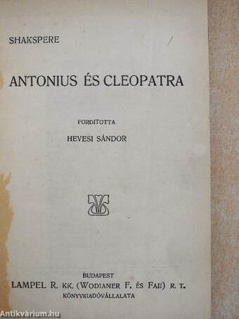 Antonius és Cleopatra/János király