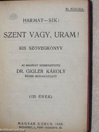 Szent vagy, Uram!